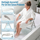 Sedia Doccia Pieghevole 51,5x61,5x63-74,5 cm con Braccioli Ribaltabili e Altezza Regolabile Portata 136 kg in Lega di Alluminio      