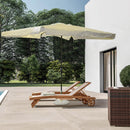 Ombrellone Rettangolare da Giardino 3x2m 6 Stecche Ecrù