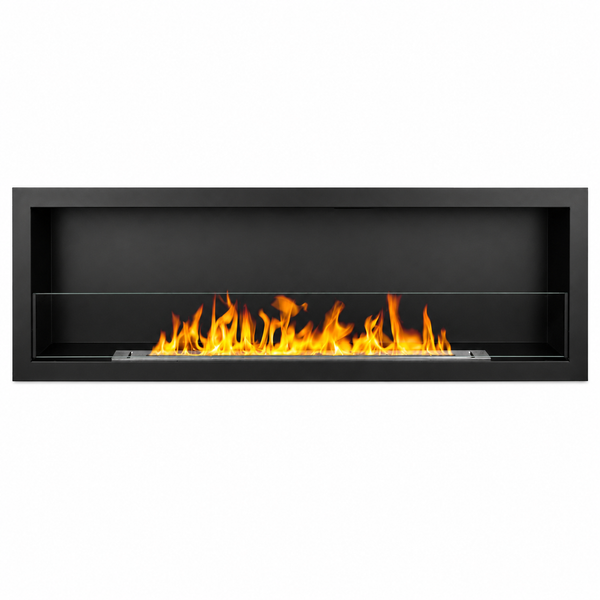Camino a Bioetanolo da Incasso a Parete 150x15x45 cm Furore Struttura in Acciaio Nero acquista