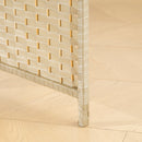 Paravento Divisorio da Interni Pieghevole 240x170 cm a 6 Ante Intrecciato in PP e Legno Beige      