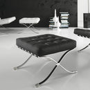 Pouf Barcelona in Acciaio Cromato Rivestimento in Similpelle Nero