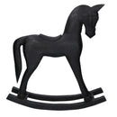 Cavallo a Dondolo Decorativo in Legno nero cm 36x9xh39