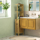 Mobile a Colonna 2 Ripiani 2 Armadietti 18x30x120 cm in bambù laccato e MDF Colore Legno   