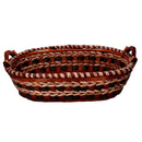 Cesta in Vimini intreccio crema noce ovale cm 55x43xh13