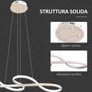 Lampadario a LED 70W Altezza Regolabile Bianco