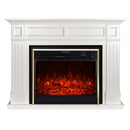 Camino Elettrico da Pavimento 100x132x30 cm Effetto Fiamma 1950W Sicilia & Richi Panna
