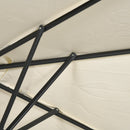 Ombrellone Doppio 150x295x170-214 cm Inclinabile e Regolabile in Poliestere e Metallo Crema  