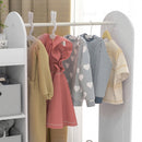 Appendiabiti per Bambini 3-8 Anni 92x36x106 cm con Ripiani 2 Scatole Asta Appendiabiti e Specchio in MDF Bianco      