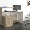 Scrivania Nasdaq 120x55x75/91 h cm in Truciolare bilaminato Bianco e Olmo