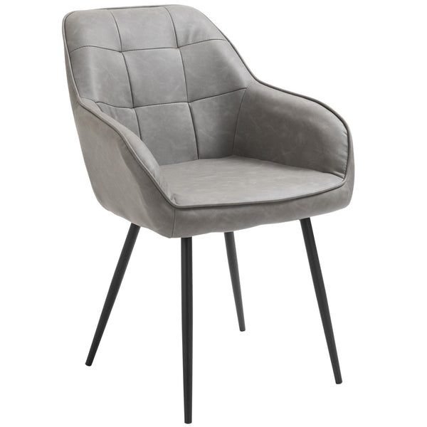 online Gepolsterter Stuhl 61x58x84 cm in grauem Kunstleder