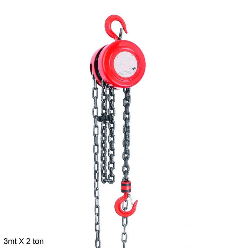 Argano a catena manuale 3 mt 2 ton paranco sollevatore con gancio frizionato