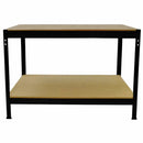 Banco da Lavoro Porta Attrezzi 120 cm in Acciaio Senza Bulloni Nero