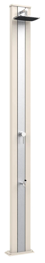 Doccia Solare da Esterno Giardino 30L Miscelatore e Lavapiedi Arkema Spring S Fascia Inox Bianco Cr online