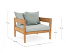 Poltrona 90x90x79h cm con Cuscini Kobo Aqua Fsc 