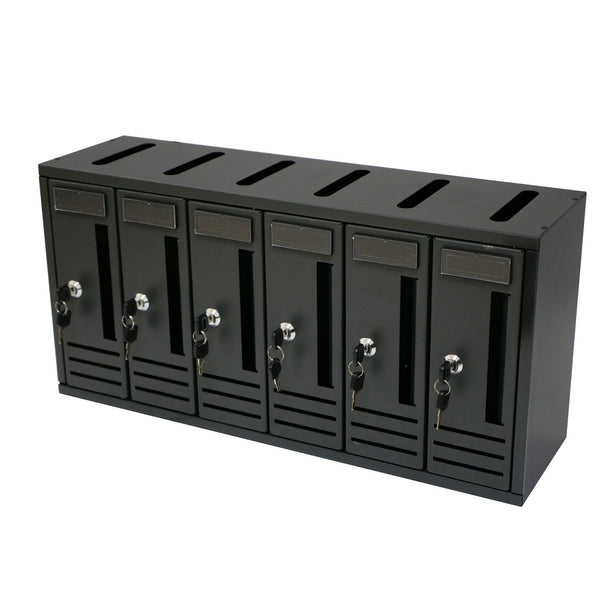 Briefkästen 62x18x30 cm Artigian 6 Plätze aus schwarzem Metall prezzo