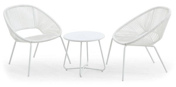 acquista Set aus Couchtisch und 2 Gartenstühlen aus Kraus Michelangelo White Steel