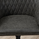 Sedia Operativa da Ufficio Reclinabile 59x60x90-100 cm Altezza Regolabile in Similpelle Grigia