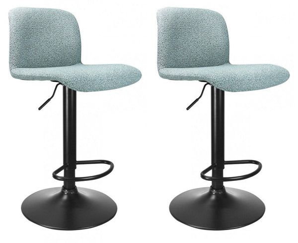 Set 2 Sgabelli Bar 41x46x86/107 cm in Poliestere Rafael Nero-Acquamarina online