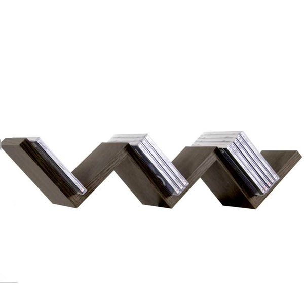 acquista Mensola Parete Moderna Design Zig Zag Mensole Muro Scaffale 3 Ripiani Wenghe