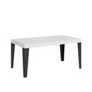  Tavolo Allungabile 130-390x90x77 cm Flame Premium Bianco Frassino Telaio Antracite