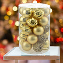 Set 34 Palle di Natale Sfere Palline Natalizie 8 cm Oro Decorazioni Albero