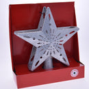 Puntale Proiettore LED per Albero di Natale a Forma di Stella 24x7 cm con Effetti Luce RGB in Plastica e Vetro Argento      