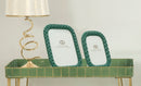 Cornice Block 26x1,8x31 cm in Poliresina e Vetro Verde