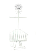 Piantana Porta Rotolo a Stelo in Metallo con Portariviste 34x23H82cm Le Bain