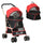 Passeggino per Cani Convertibile in Trasportino 82x49,5x98 cm in Acciaio e Poliestere Rosso e Nero