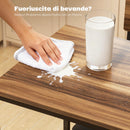 Tavolo da Bar a 3 Ripiani e 2 Sgabelli con Poggiapiedi e Schienale in Legno e Acciaio Nero e color Noce      