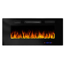 Camino Elettrico da Incasso 54,4x91,5x14 cm Effetto Fiamma 1500W Adeli Nero