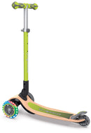 Monopattino 3 Ruote a LED Pieghevole 3 Altezze Max 50 Kg Globber Primo Foldable Wood Verde Lime