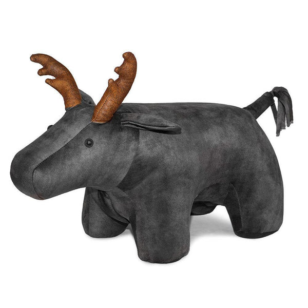 Hocker Pouf Fußstütze für Kinder 72 x 36 x 34-53 cm Hirsch Big Grey Divina Home sconto