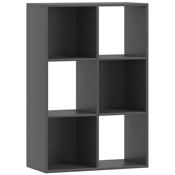 Libreria a Cubi con 6 Ripiani Portaoggetti, in Legno, 61.5x29.5x91.5 cm, Nero sconto