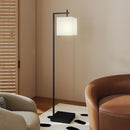 Lampada da Terra a LED con 10 Luminosità 9W e Telecomando 36x30x168 cm Paralume Effetto Lino Nero e Beige 