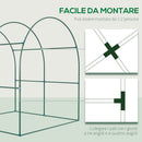 Serra da Giardino a Tunnel 180x180x200 cm con Porte e Finestre Avvolgibili in PE Verde