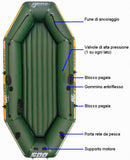 Gommone Tender Gonfiabile 328x144cm Zray Fishman II 500 con Remi e Pompa