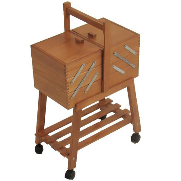 sconto Arbeitsbox Nr. 20 Nussbaum 34 x H 47/57 x 20 cm mit Rädern aus Buche, hergestellt in Italien