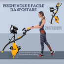 Cyclette Pieghevole con Resistenza Magnetica 8 Livelli Volano 2,5kg in Acciaio e ABS Nero e Giallo  