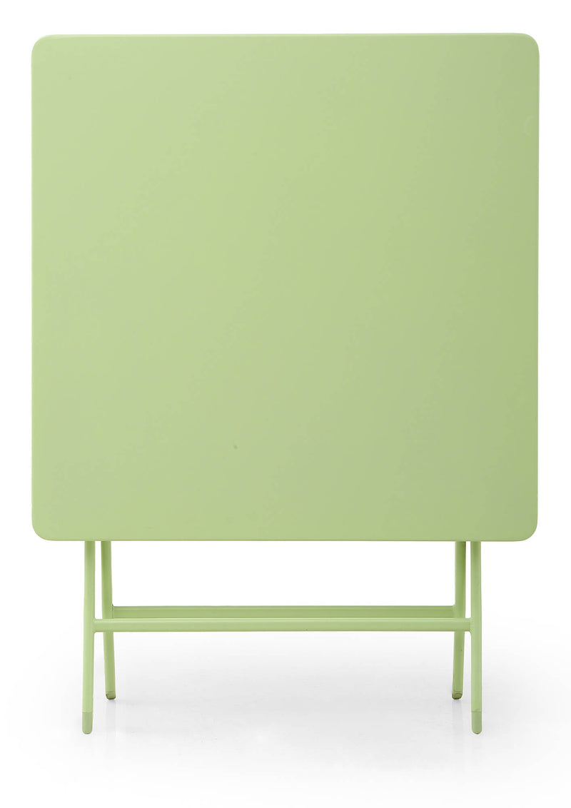 Set Tavolino e 2 Sedie Pieghevoli da Giardino in Acciaio Kraus Tiziano Verde