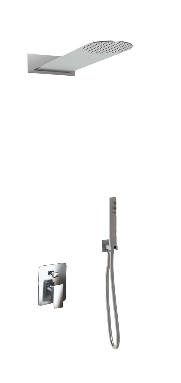 acquista RekRound Edelstahl 55xØ23 cm Duschset zur Wandmontage mit Duschkopf und Mischbatterie