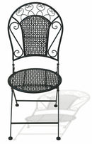 Set da Giardino Pieghevole in Ferro con Tavolo e 2 Sedie Soriani Loire Breakfast Nero