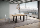 Tavolo Allungabile 140/240x90 cm Svalen Rovere Scortecciato Gambe Antracite      