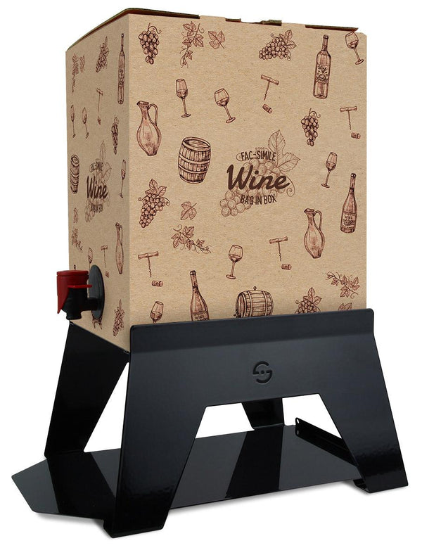 sconto Lisa Luxury Bacchus Halterung aus schwarzem aluminisiertem Eisen für Weinbehälter mit Tablett