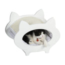 Cuccia per Gatti in Legno 45,5x32,5x34,5 cm con Tiragraffi  Bianco