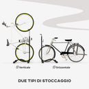 Supporto per Bici con Ganci Regolabili Compatibile con Biciclette 24"-29" e 700c in Metallo Nero      