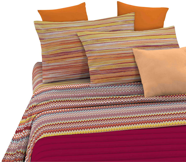 Bettlaken-Set mit Aufdruck oben und unten und Kissenbezüge Athena Rabat Orange, verschiedene Größen prezzo
