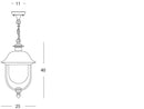 Lampada Lanterna Sospesa Color Grigio e Rame da Esterno Linea Rustica Sovil