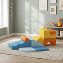 Set di 9 Costruzioni Morbide per Bambini 3-6 Anni 140x80x25 cm con Fodere Rimovibili in Schiuma e Velluto Multicolore      
