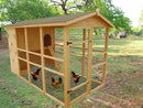 Pollaio da Giardino 175x348x204 cm Per 8-12 Galline in Legno Naturale 